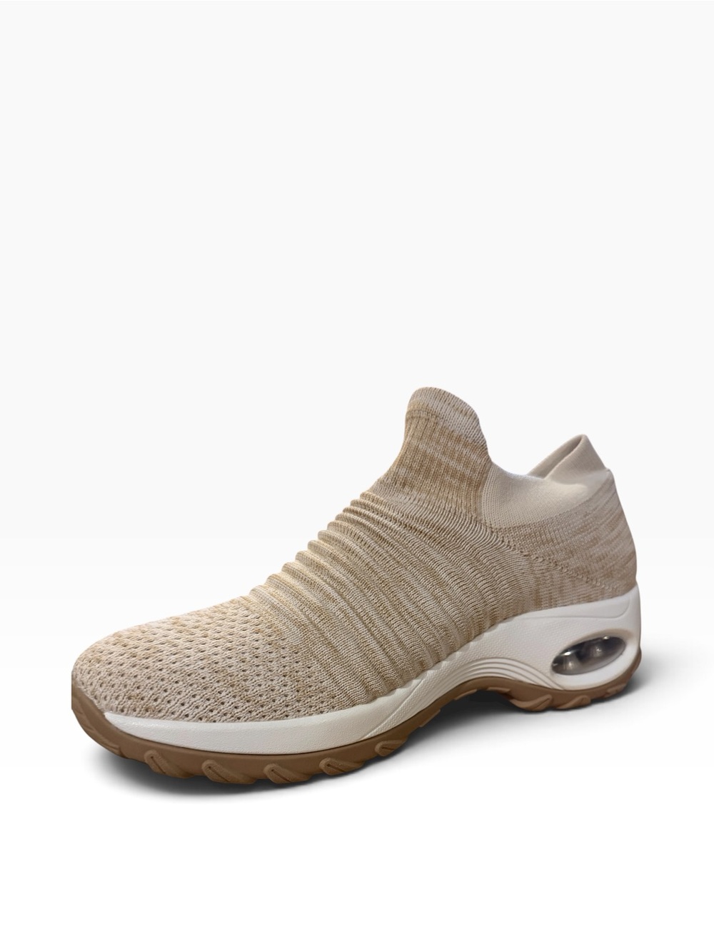 STQ Awake Series 1839 NEW Women’s 8 Beige Slip On Air Cushion Walking Shoes